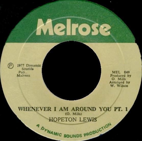 7-дюймовая пластинка HOPETON LEWIS Whenever I Am Around You MEL049 Melrose 1977 Ямайка Регги Ска Даб Б/у