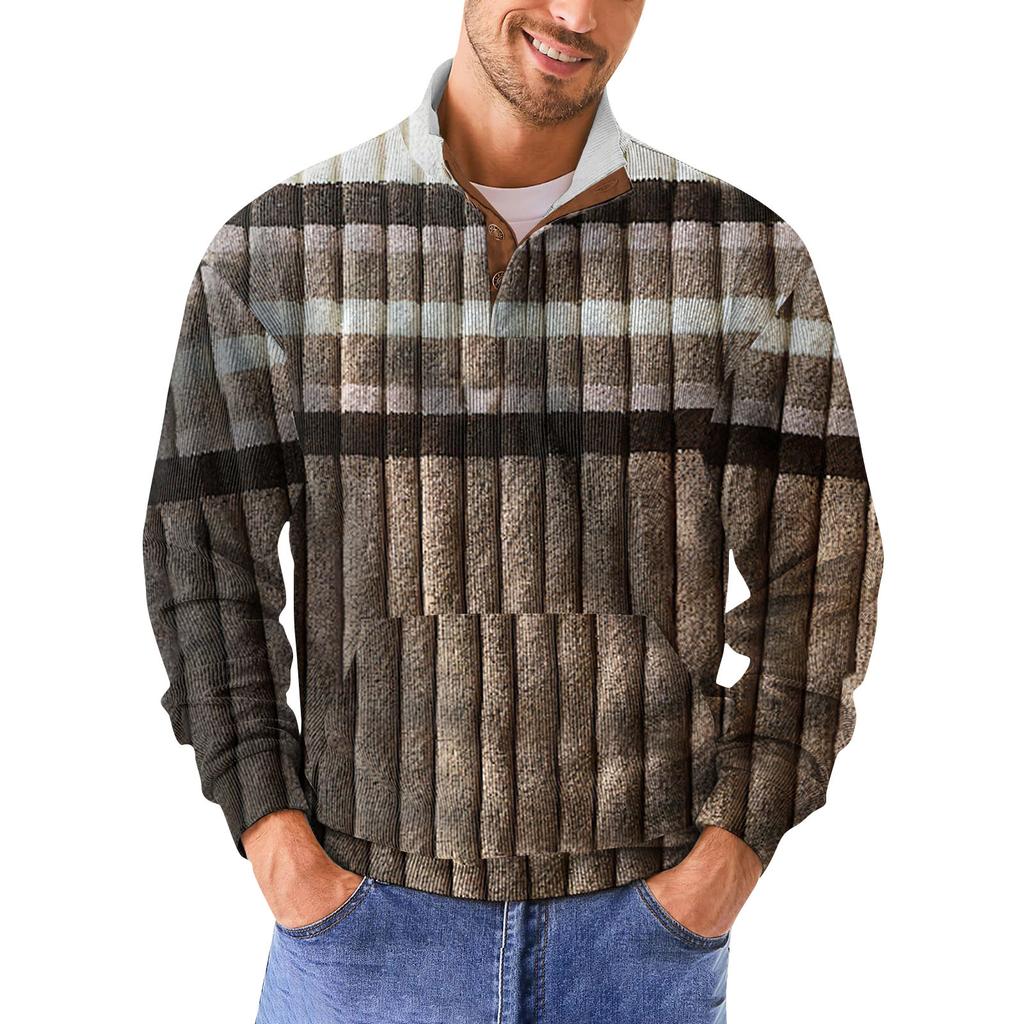 Мужская повседневная толстовка в стиле ретро с градиентным принтом