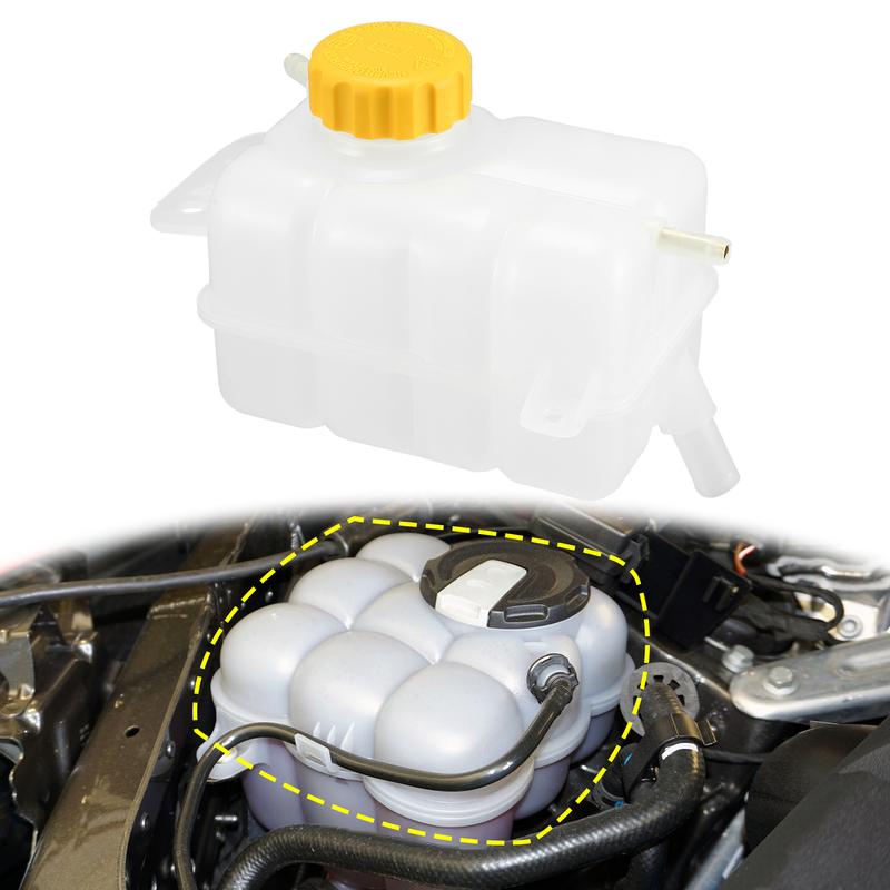 UXCELL 1 Set Coolant Radiator Reservoir Tank 96930818 95216944 with Cap for Chevrolet Aveo LS, LT 1.6L L4 - Gas 2007-2011