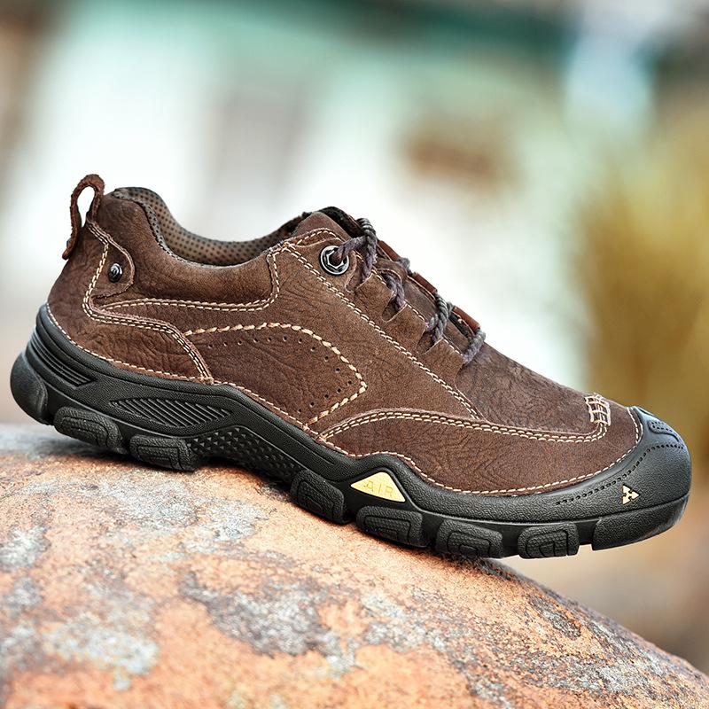 Осенне-зимняя мужская обувь из натуральной кожи, мужская повседневная обувь для активного отдыха, дышащая обувь из коровьей кожи, походная обувь Big Scalp Shoes