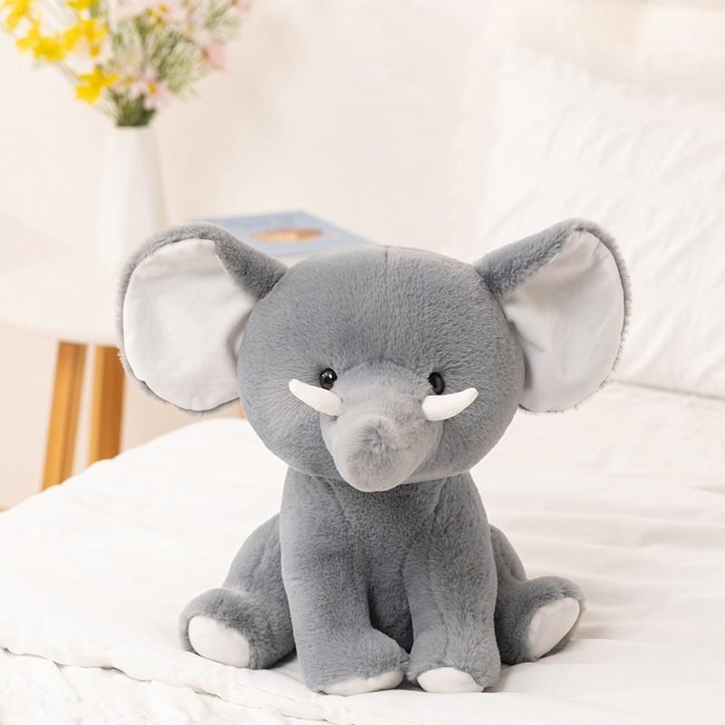 Gray Elephant Plush Toy For Kids Snuggle Doll And Gift Idea