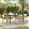 VidaXL 5-piece Garden Dining Set with Beige Cushions In Poly Rattan 3380022