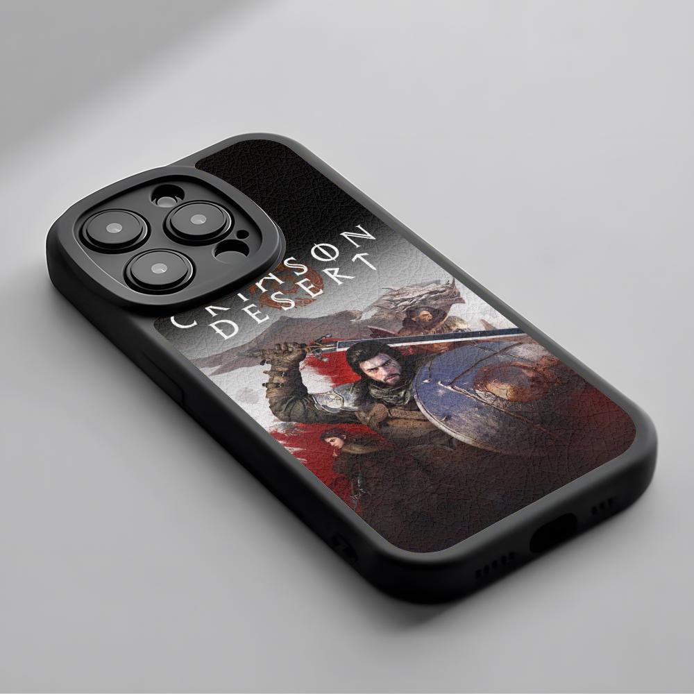 Hot game Crimson Desert poster Phone Case For iPhone 16 15 14 13 12 11 Plus Pro Max Lambskin Silicone Cover black