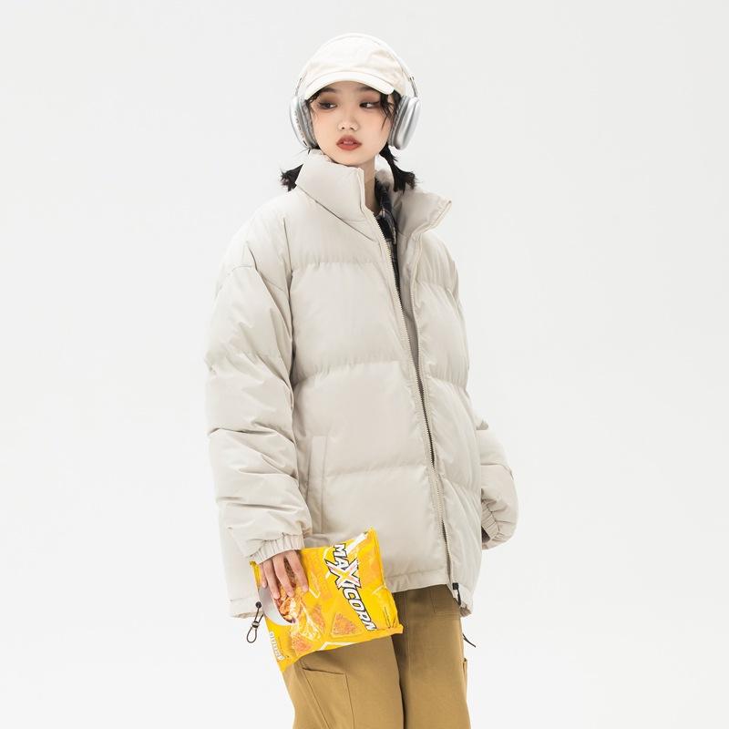 Толстые пары зимние новые жареные уличные хлопковые подбитые пальто с свободным повседневным толстым воротником-стойкой для мужчин и женщин хлебный костюм