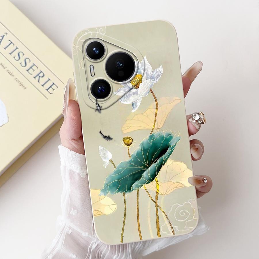For Huawei Pura 70 Case Pura 70 Pro Back Cover Flower Slim Soft Silicone Funda Huawei Pura 70 Pro+ Shockproof Capa