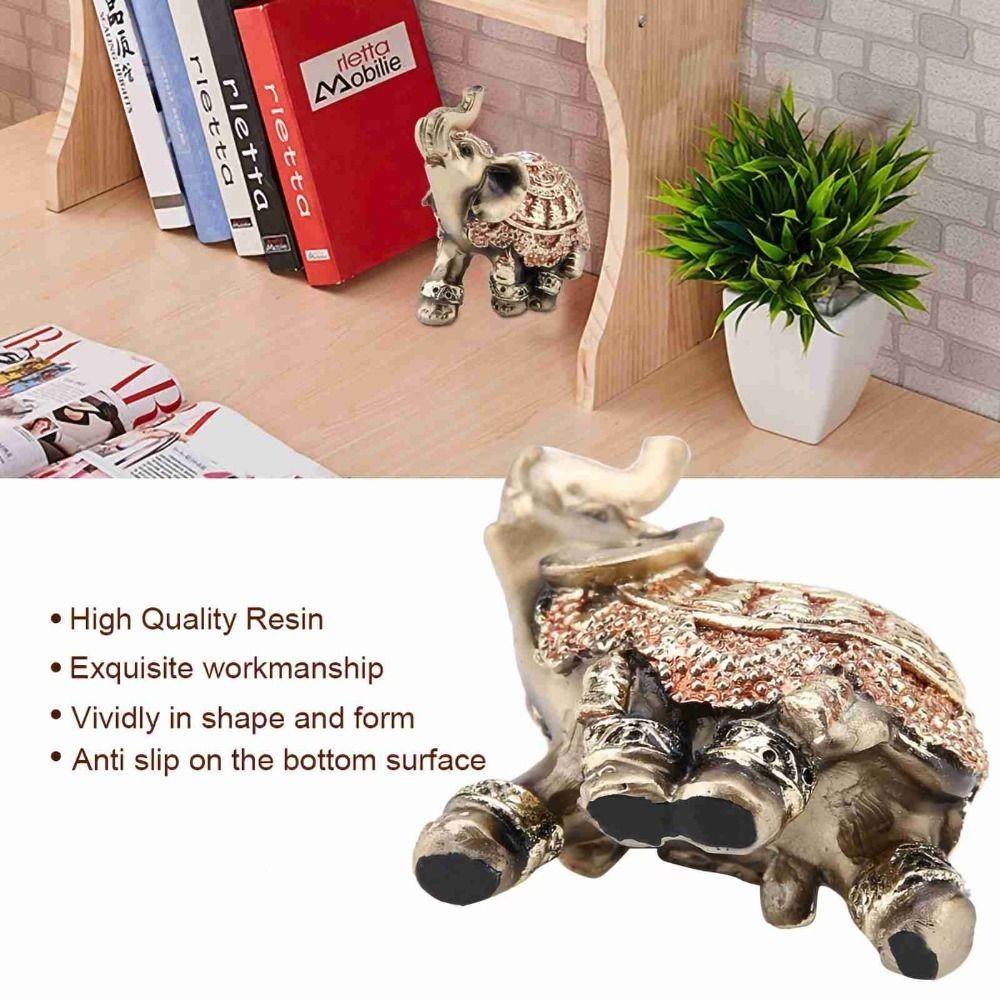 Resin Golden Elephant Figurine Gold Lucky Elephant Decoration Reception Decoration
