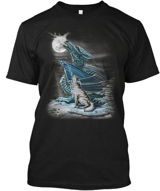 Футболка с изображением Волка и Луны TTshirt Сделано в США Размеры от S до 5XL
