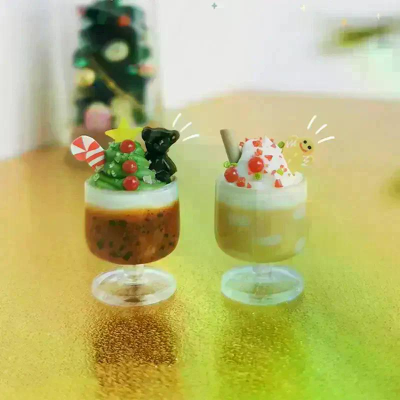 1 шт. Аксессуары для кукол Сделай сам Милый Рождественский Пряничный человечек Миниатюрный Домик для кукол Фруктовое Мороженое Мини Напиток со льдом На Рождество Подарок для Детей