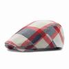 Thin Flat Caps Button Adjustable Newsboy Caps Classic Plaid Berets  for Men Women