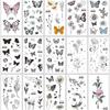 Dark Butterfly Sexy Waterproof Temporary Tattoo Sticker India Women Back Waist Flash Tatoo Girl Body Art Fake Tattoos Realistic