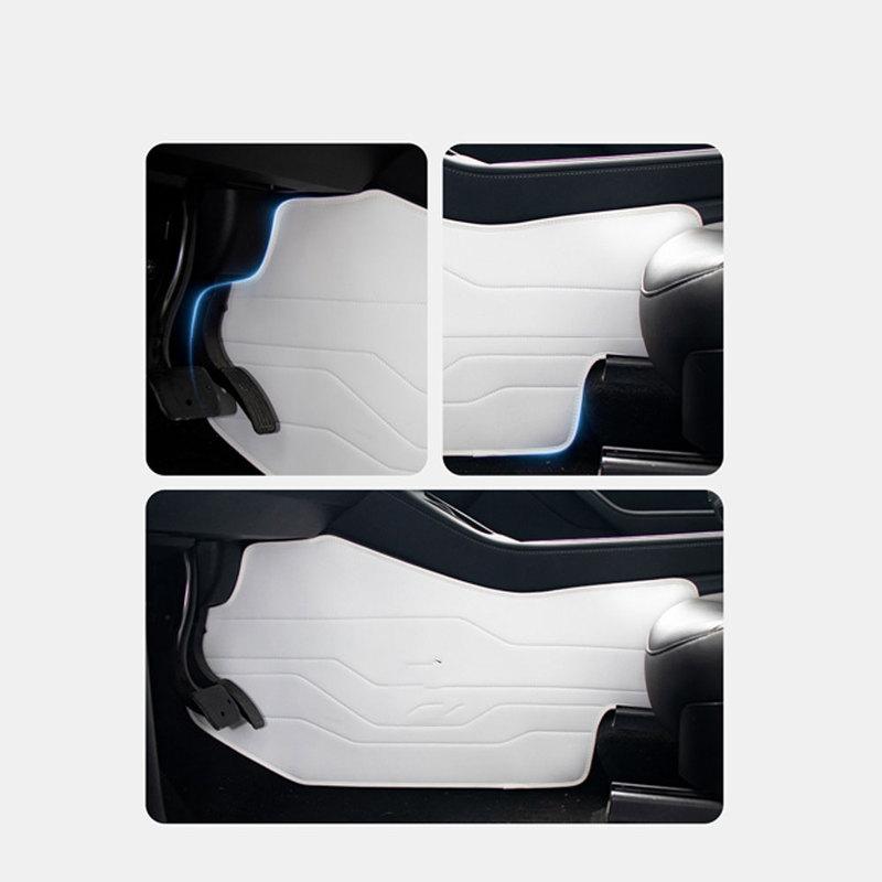 2026 For Tesla Model Y Juniper Nappa leather Side Defense Kick Pad Model 3 Highland Central Control Protective Foot Pad Interior