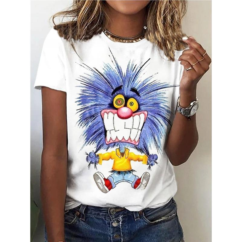 3D-печать Обработка печати для летней женской футболки с круглым вырезом для женщин Футболки женские