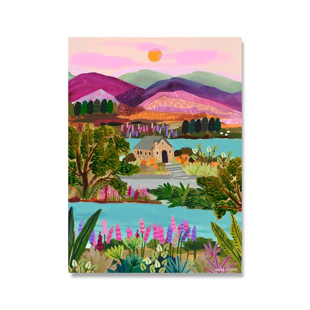 Новая Зеландия Голубые бассейны Озеро Текапо Путешествия Холст Картина Горный пейзаж Плакат Печать Настенное искусство для Декор в гостиную Куадрос