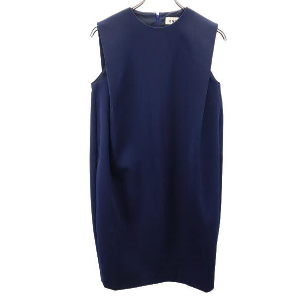 ENFOLD made in Japan No sleeve one piece 36 Navy system Back zip Women Used