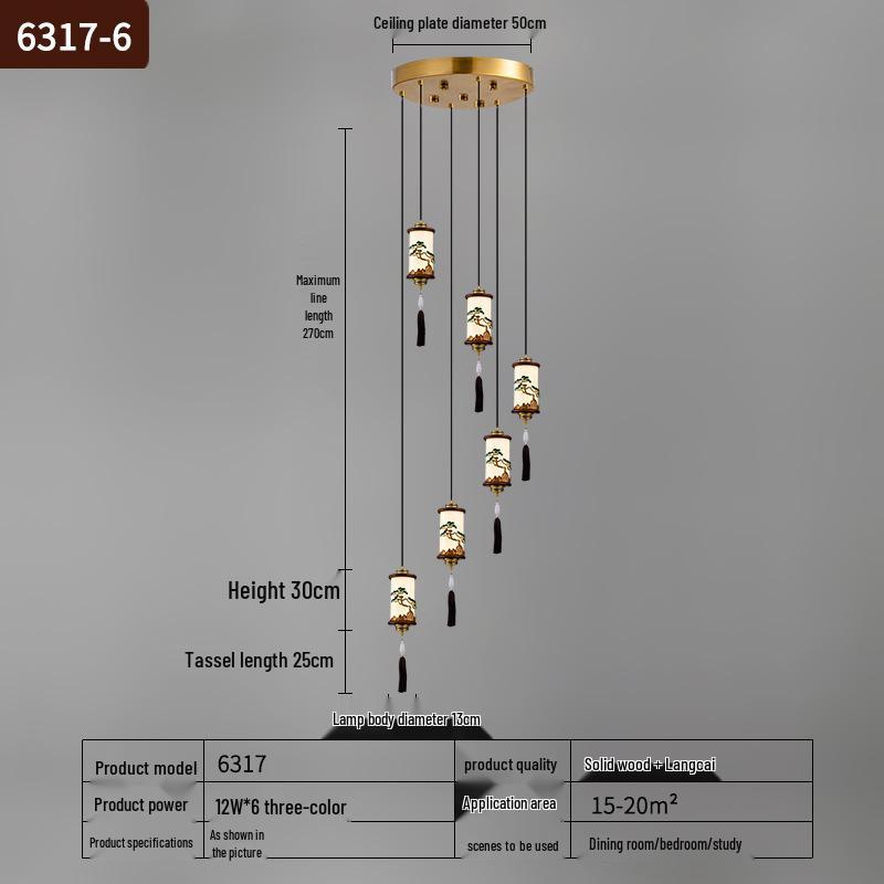 Современная китайская спиральная люстра для двухуровневых вилл и ресторанов