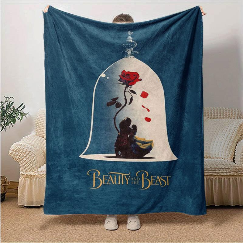 1pc. Beauty and the Beast Theme Blanket, Soft Microfiber Throw for Home, Office, Outdoor Use, Perfect Gift Idea (80x120 inches)