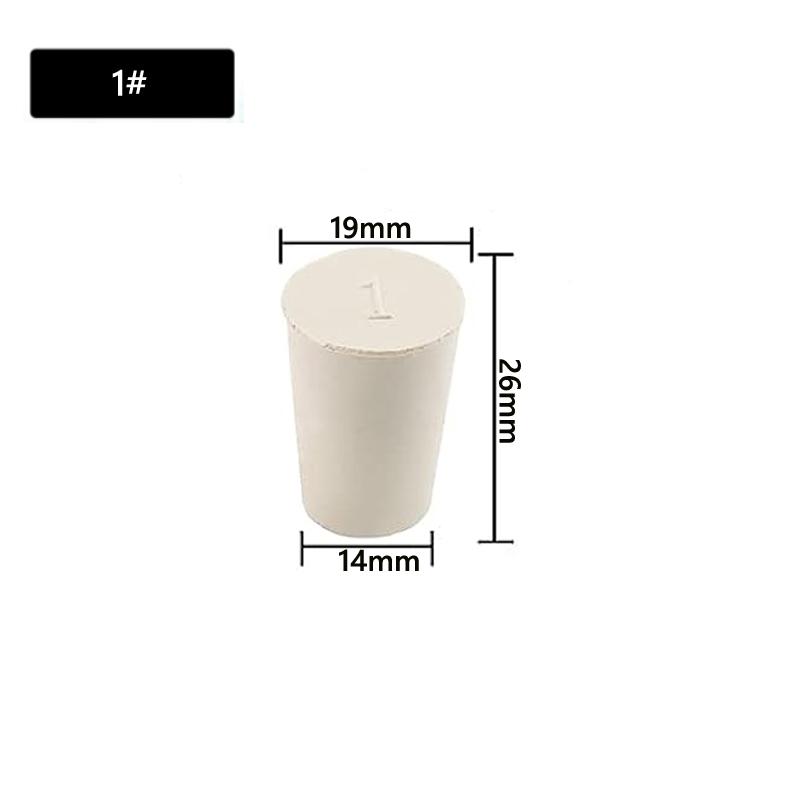 1/5 шт. Лабораторная резиновая пробка для колбы, коническая трубка, сплошная белая, устойчивая к щелочам, лабораторная вставная уплотнительная пробка