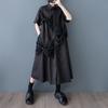 2025 Spring Summer Shirt Dress Plus Size Women Casual Vintage Long Dress Loose Basic Black White Dress