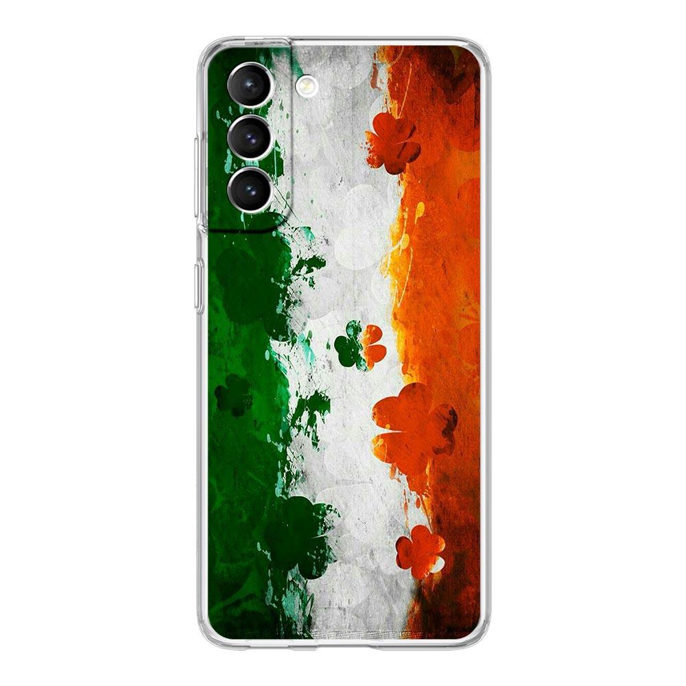 Phone Case For Samsung Galaxy S25 Edge S24 S23 FE S22 Ultra S20 S21 5G S10 Plus S10E Soft Clear Cover Ireland Flag