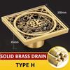 Euro Square Floor Drains Antique Brass Shower Hardware Bathroom Accessories Floor Drain Deodorant Floor Drain Strainer Cover