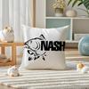 Nash Fishing logo Pillow Case Silky elegant Comfort Sofa Bed Invisible zipper