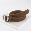 Women'S Leather Belt Velvet Frosted Vintage Pin Buckle Commuter Belt Women