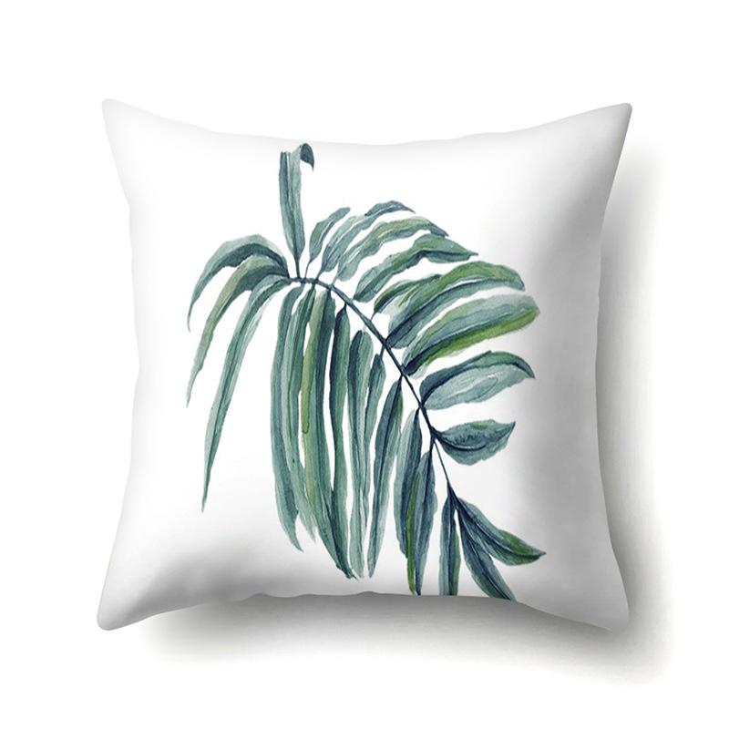 Полиэстеровая наволочка Скандинавский растительный стиль Принт с цветами Бархатная наволочка из персиковой кожи