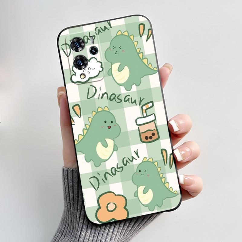 Милый мультяшный чехол для ZTE Blade V40 Pro Capa Ударопрочный Fundas Печатный корпус Защитная крышка Мягкий силикон Черный корпус Coque