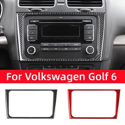 Для Volkswagen Golf 6 Gti R MK6 2008-2012 углеродное волокно авто центральное управление CD панель рамка декоративные наклейки автомобильные аксессуары
