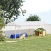 Outdoor Dog Enclosure With Galvanized Mesh And Lock Made Of Steel And Oxford Fabric 6x2.3x2 M Silver