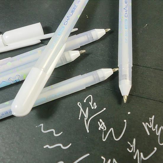 0,8 мм белые чернила фотоальбом гелевая ручка школьные канцелярские принадлежности для письма подарок