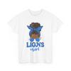 Retro Lions Girl Messy Bun Sports Fan Team Spirit T-Shirt