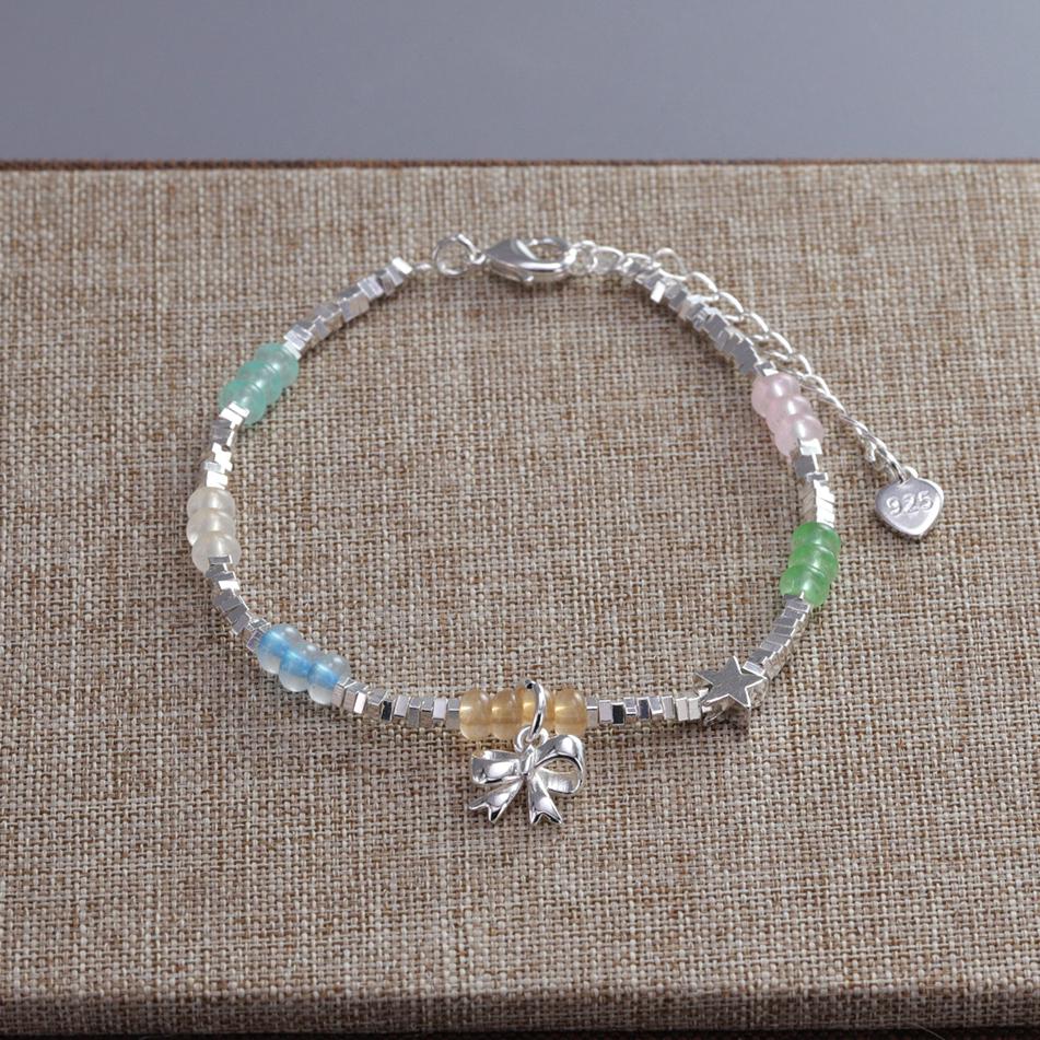 925 Silver Diamond-Studded Butterfly Bracelet Women's Fashion Temperament Flower Adjustable Jewelry