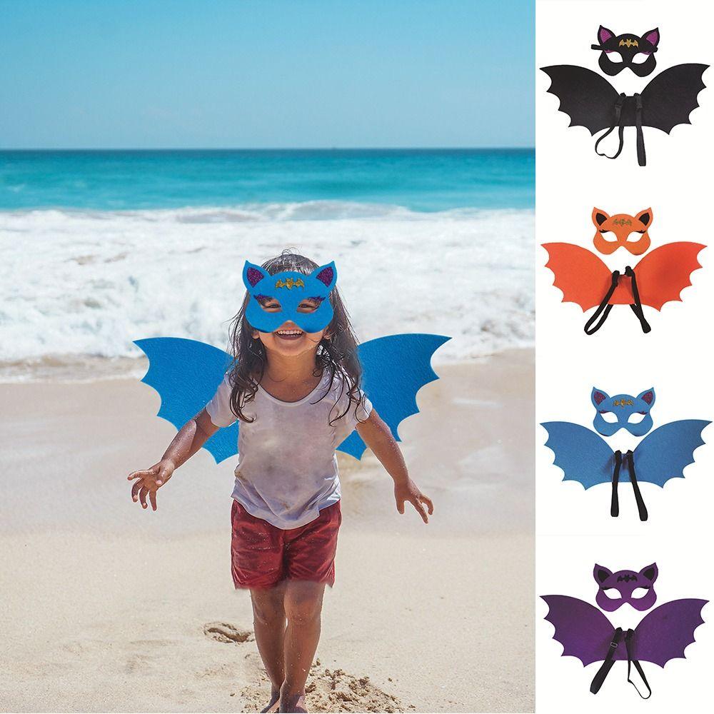 Non-woven Children Cosplay Costume Cosplay Costume Dress Up Costumes Bat Wing Mask Set Girl