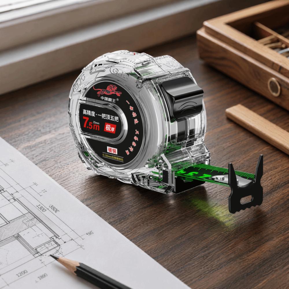 Clear Case Included Retractable Tape Measure Carbon steel High Accuracy Tape Measure Woodworking