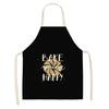 Женский бытовой кухонный фартук из хлопка и льна с буквами торта, черный нагрудник, бытовой фартук для уборки, кухонный фартук