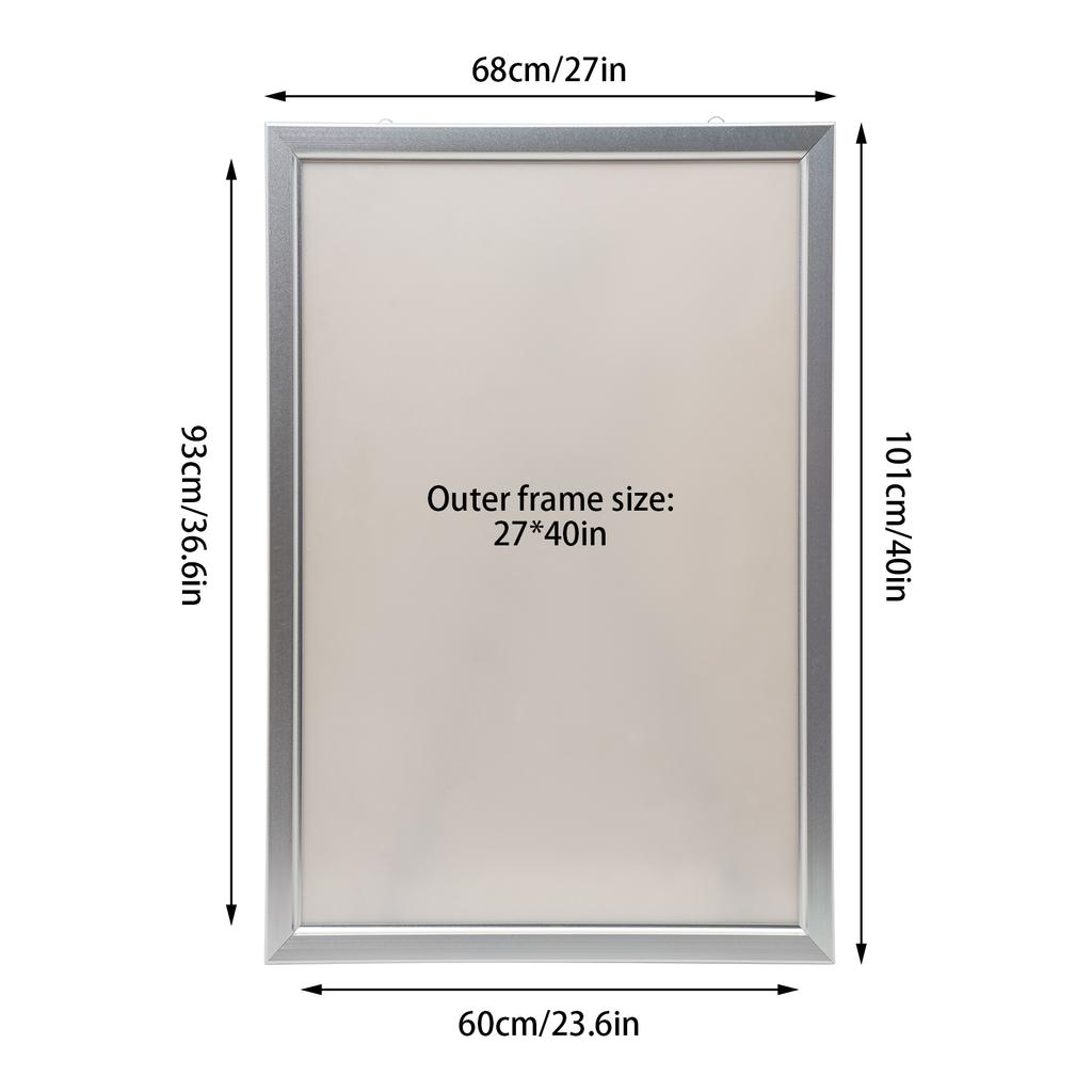 Светодиодный световой короб с подсветкой, художественная фоторамка для киноплаката, рекламный дисплей 24" X 36"