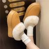 Утепленные флисовые снегоступы короткие ботинки нескользящая плоская подошва студенческие теплые хлопковые ботинки пушистые ботинки