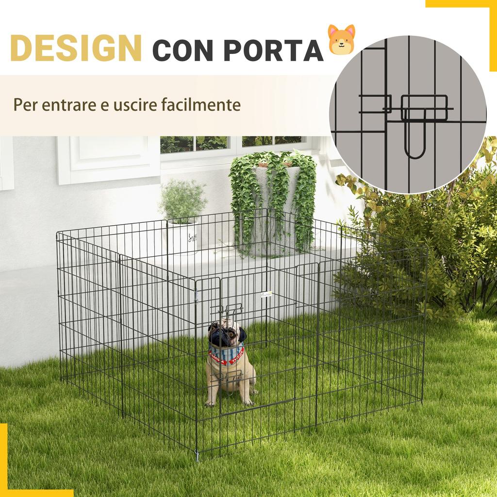 8-Piece Wire Pet Playpen, 76 x 61cm, Black