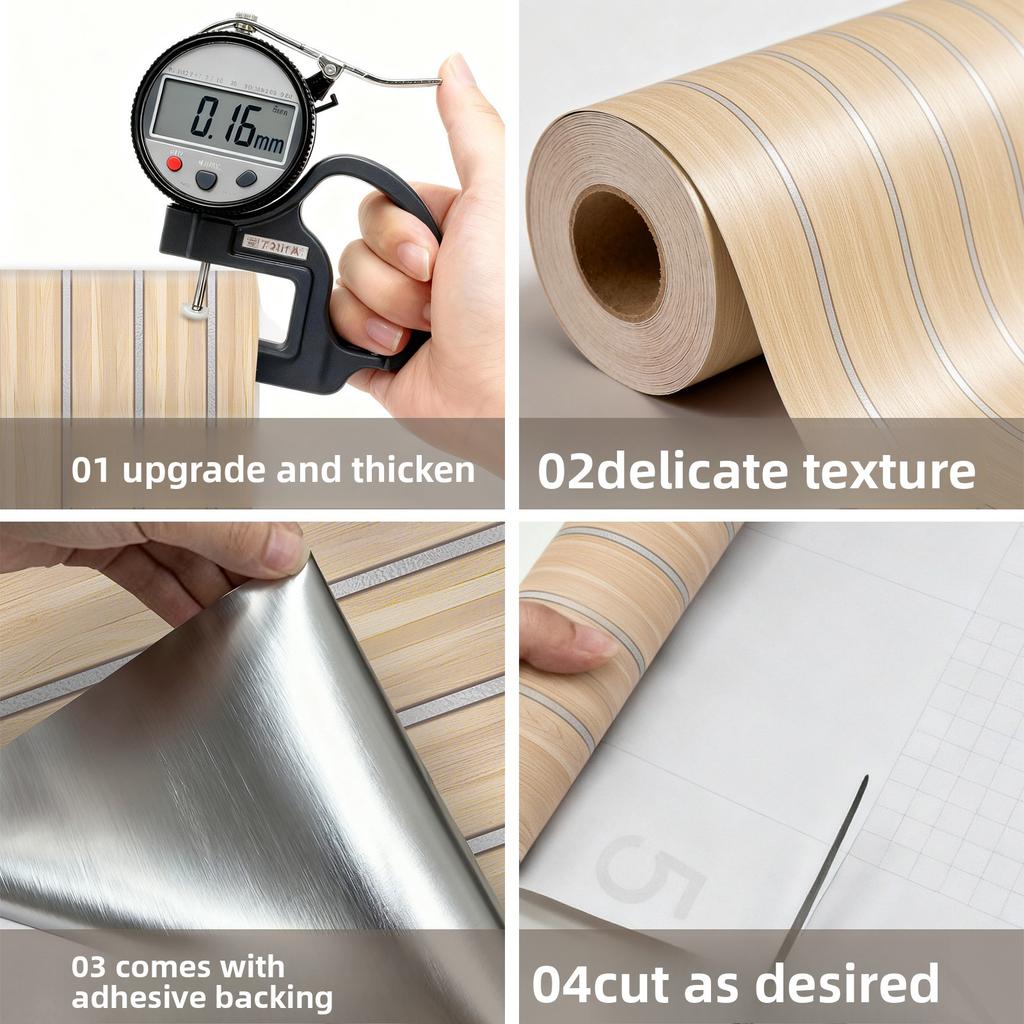 Самоклеящиеся обои-планки 0,45x10 м, полосатые, под винтажное дерево, наклейка на стену для ТВ-фона, декора гостиной, отклей и приклей