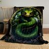 Art Nouveau Style Green Coiled Snake Blanket bedroom Blanket for Livingroom Couch lunch break Soft throw for Friend's festival Gift