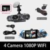 4 Lens Car DVR 4*1080P Video Recorder WIFI APP Dash Cam for Cars Night Vision Rear View Camera 24H Hardware Kit Car Assecories