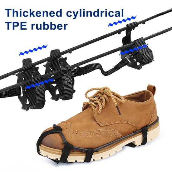 1 Pair Mountain Climbing Ice Snow Shoes Traction Cleats 24-Teeth Anti-Slip Crampons Snow