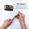 Прецизионные кусачки для ногтей с большим отверстием, острые пропилы, нож для ногтей с защитой от брызг, портативный профессиональный триммер для твердых ногтей и ногтей на ногах из нержавеющей стали