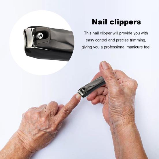 Прецизионные кусачки для ногтей с большим отверстием, острые пропилы, нож для ногтей с защитой от брызг, портативный профессиональный триммер для твердых ногтей и ногтей на ногах из нержавеющей стали