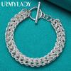 925 Sterling Silver Multi Circle Bracelet For Women Fashion Charm Jewelry