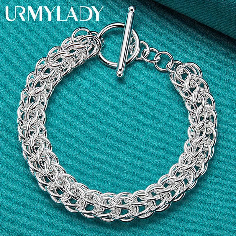 925 Sterling Silver Multi Circle Bracelet For Women Fashion Wedding Party Charm Jewelry