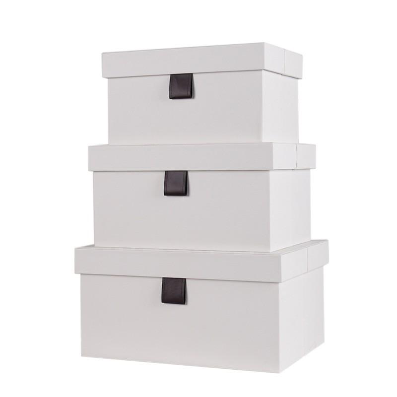 Leather Storage Box With Lid Closet Organizing Bedroom Drawer