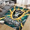 Custom Name Raiders2 Flannel Pattern Square Carpet,Area Rug,Carpet Rug for Living Room Bedroom Sofa Playroom Decor,Non-slip Floor Mat