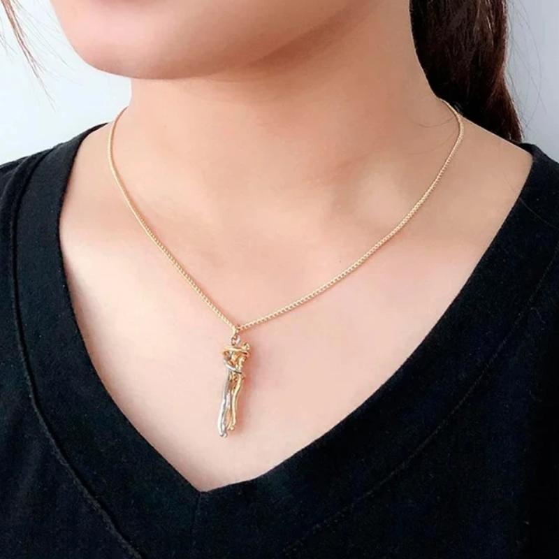 Подвеска в стиле хип-хоп для пар, женщин, мужчин, любителей панка, ожерелье для объятий, ювелирные изделия, подарки на вечеринку, новая мода